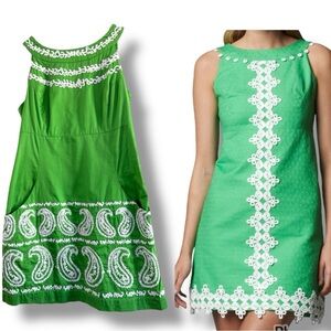 Lilly Pulitzer Jacqueline Embroidered Shift Dress in Green Grass Size 5